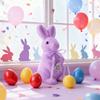 Easter Decoration Simulation Flocking Rabbit Desktop Window Party Props Home Decoration Spring Fat Rabbit Cutting Vase Accessory