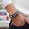 3Pcs Coconut Husk Wooden Bracelet Homme Turquoises Lava Tiger Eyes Strand Braclet Meditation Healing Braslet Accessories Hombre