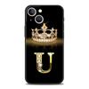 Luxury Phone Case For iPhone 11 12 13 15 16 14 Pro Max X XR XS 7 8 Plus 2020 Soft Cover Funda Fashion Diamond Crown Letter A