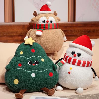 Niedlicher Weihnachtsmann und Elch, Schneemann, Weihnachtsbaum, Plüschtiere, Stofftier, Puppe, Kissen, Weihnachtsgeschenke für Kinder, Heimdekoration