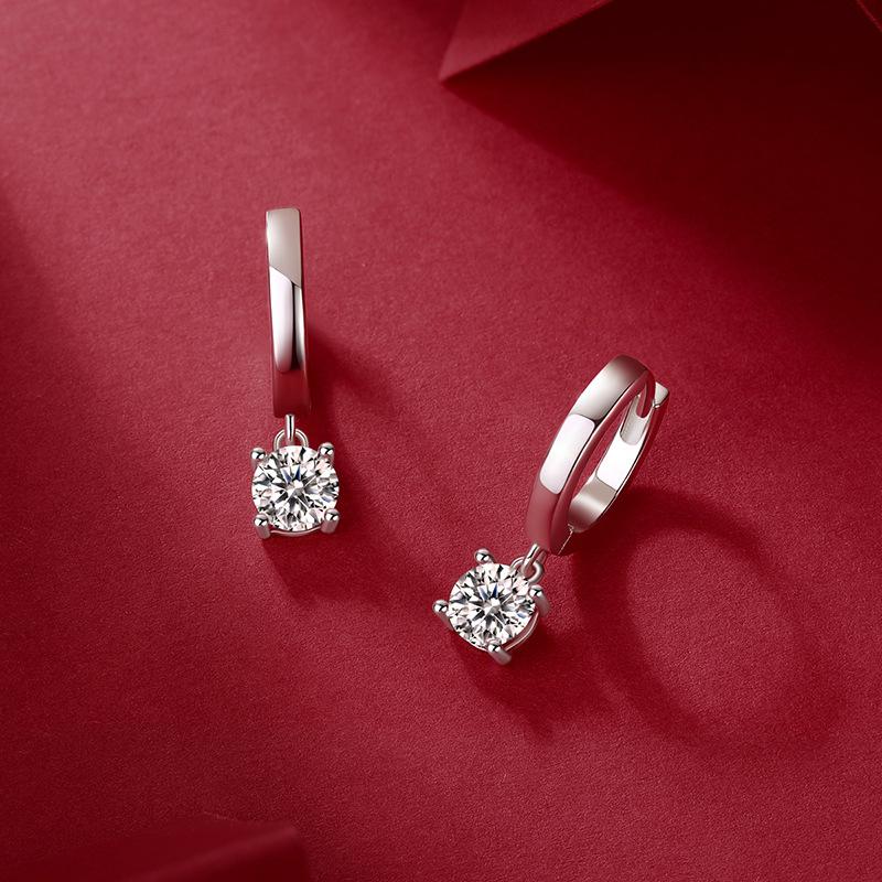S925 Silver Earrings Moissanite Rain Stud Earrings New Long Ear Jewelry