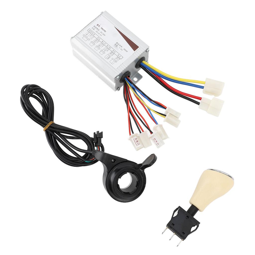 Kit Controlador de Bicicleta Elétrica 24V 350W Controlador de Motor Acelerador de Polegar com Ré Frente Parar