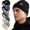 New Unisex Two-Tone Winter Hats Add Fur Lined Men And Women Fashion Warm Beanie Cap Casual Winter Knitted Hats