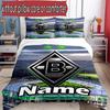 3pcs Duvet Cover Set (1*Duvet Cover + 2*Pillowcase, Without Core), Custom Name Borussia Monchengladbach Pattern Bedding Set, Home Bedroom Decor Gift