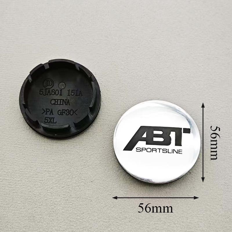 For Volkswagen 56mm 4pcs ABT Logo Car Wheel Center Caps Rims Cover Badge ABT Hubcaps for VW Golf Polo Accessories EN1