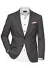 Cinerro-Tuatara Gray Wool Rich houndstooth Textured Single Breasted Blazer