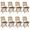 VidaXL Set of 8 Folding Garden Chairs with Cushions, Patio Seats, Dining Chairs, Patio Furniture 3075021