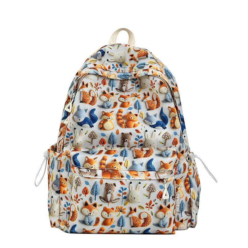 2025 autumn new backpack Japanese cartoon printed backpack campus style high school student schoolbag tide