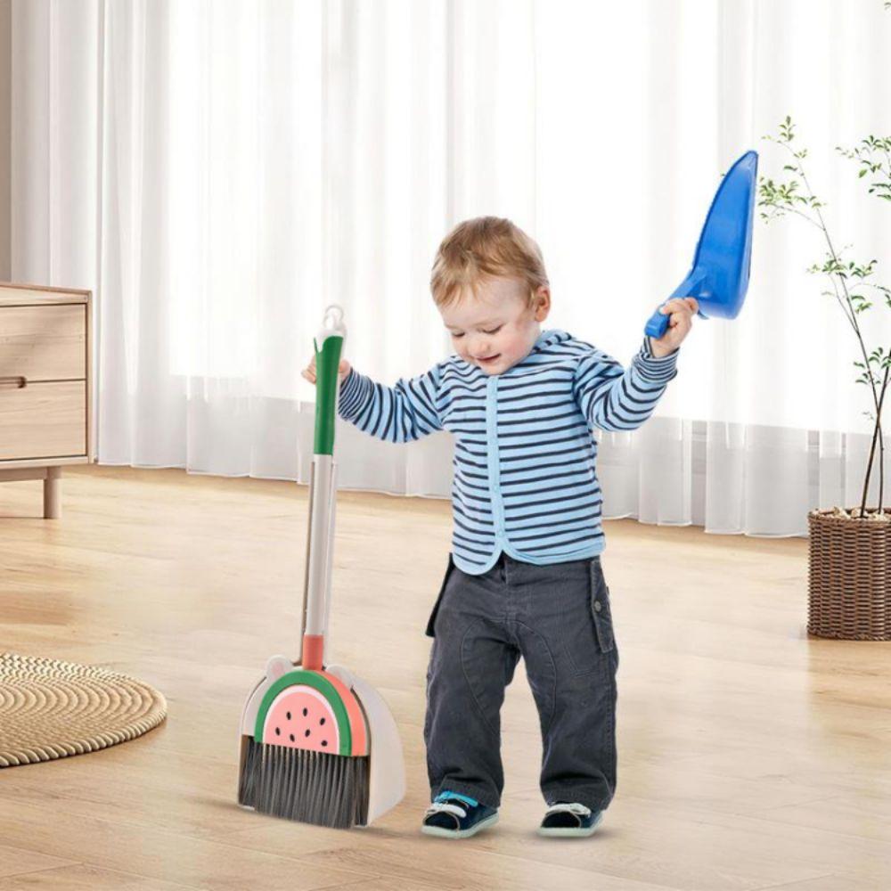 Retractable Children Dustpan Set Mini Baby Broom Set Funny Cleaning Toys  For Aged 3-8