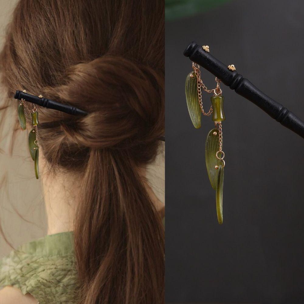 

Черная китайская вилка для волос, деревянные головные уборы, украшения, цветочные палочки для волос, повседневная одежда