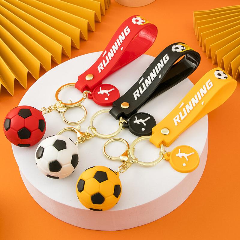 Football Cup Mini Simulation Football Keychain Pendant Soft Rubber Car Backpack Hanging Decoration Sports Meeting Small Gift