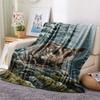 1PC Snow animals Print FlAannel Blanket, High quality Comfortable for All Seasons, Home Decor, Warmth and Comfort