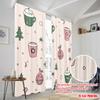 2pcs,2D Plane Printing Minimalist Curtains Cute Christmas Design_a (3) Polyester Fabric (without Rod) Festive Use for Living