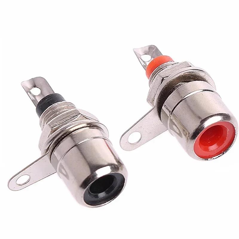 20/100Pcs RCA Connector RCA Audio Female Socket Adapter Nickel Plated RCA  Socket Plug Connector Panel Mount
