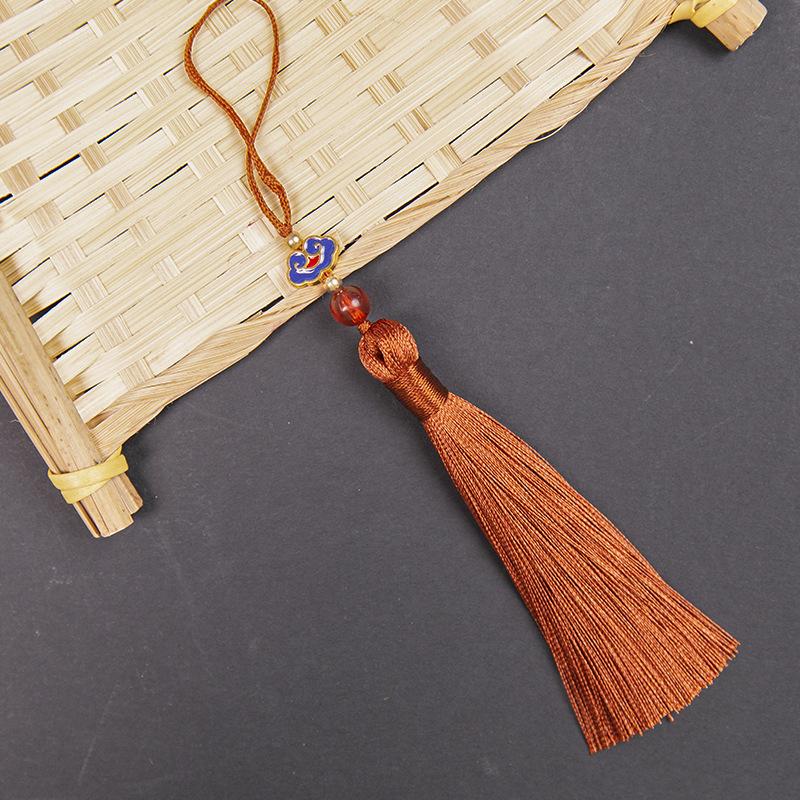 10cm Polyester Silk Tassels Auspicious Clouds Cap Fringe for DIY Crafts Bag Clothing Accessories Curtains Home Decoration 5PCS