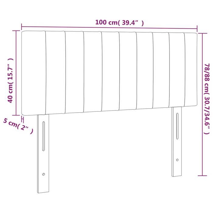 VidaXL LED Headboard Bedroom Furniture Single Bed Accessory Headboard Bed Frame Interior Light Grey 3121840
