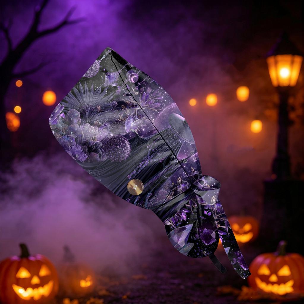 Women's Halloween Printed Ponytail, Fashion Work Hat With, Shower Wrap, Costume