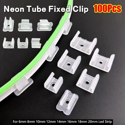 100Pcs 220V Flexible COB LED Strip Fixed Clips Plastic Lamp Holder Fitting Light Mounting Buckle 5050/5730/2835 8-20mm