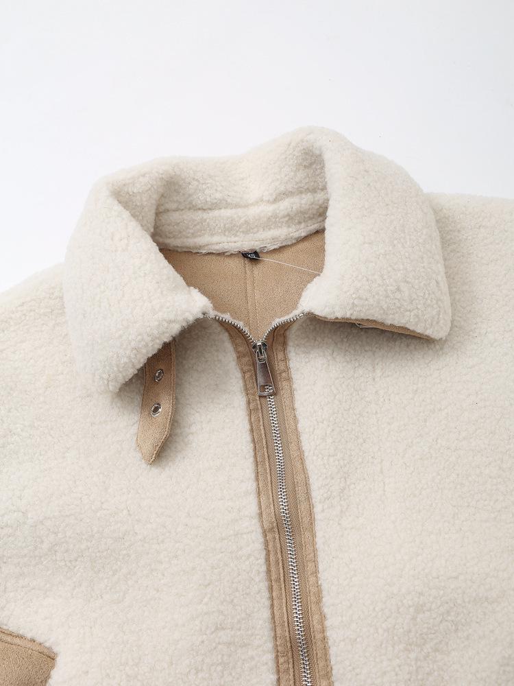 European & American Retro High Street Style Double-Sided Fleece Jacket