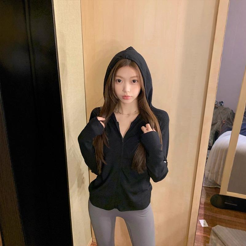 New hooded knitted cardigan jacket women's waist pinch thin slim short top