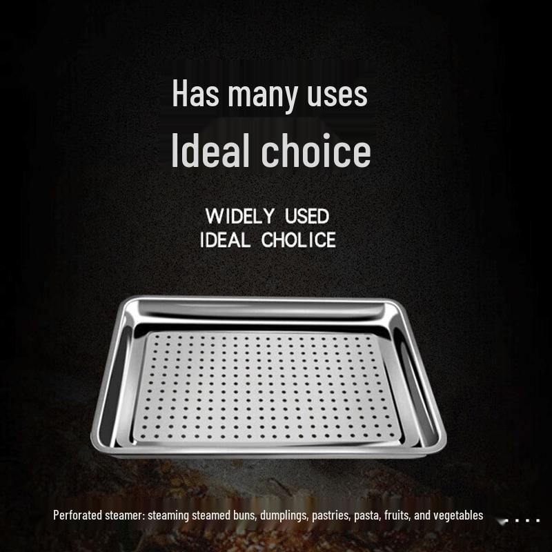 Jingqingfu Rechteckige Dampfschale aus Edelstahl 430 60x40cm