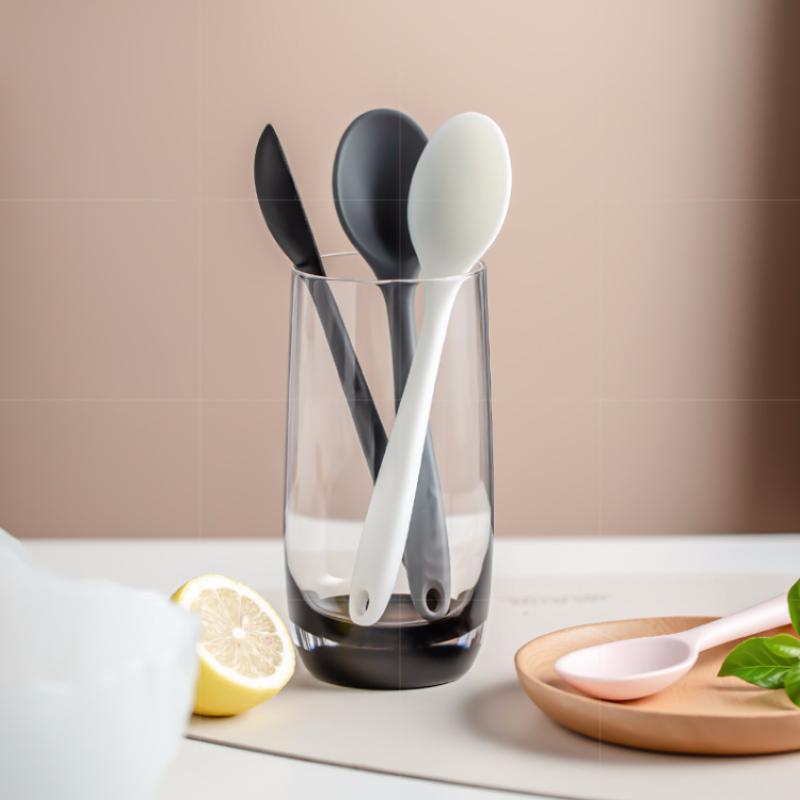 Silicone Spoon Mixing Soup Spoons Kitchen Mixing Ladle Cooking Utensils Kitchenware Tool for Stirring and Serving