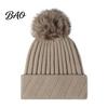 Non Slip Knit Hats Winter Knitted Hat for Women, Cold Weather Fleece Lined with Pom Comfortable Head Gear Pom, Chunky Snow Hat, Soft Ribbed