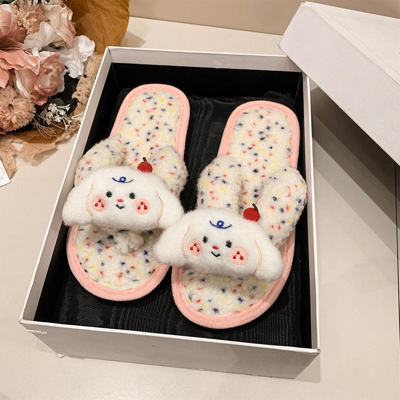 

Осень и зима 2025 новые милые мультяшные персонализированные домашние комнатные шлепанцы с теплым носком 41