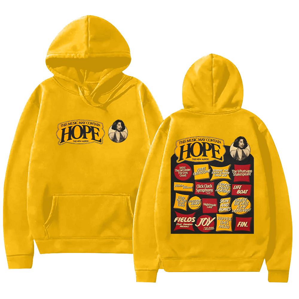 Raye This Music May Contain Hope Hoodie Harajuku Graphic Print Clothes Fashion High Street Sweatshirt Unisex Long Sleeve Pullover
