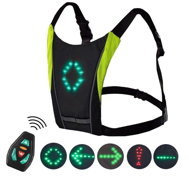 Wireless LED Cycling Safety Vest with Remote Control