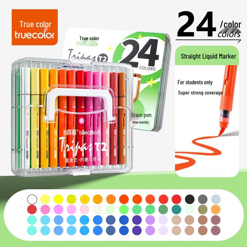 Echter Farbe Weiche Spitze Flüssigmarker: Schichtbarer, Deckender, Waschbarer Acryl-Pinsel für Grundschüler