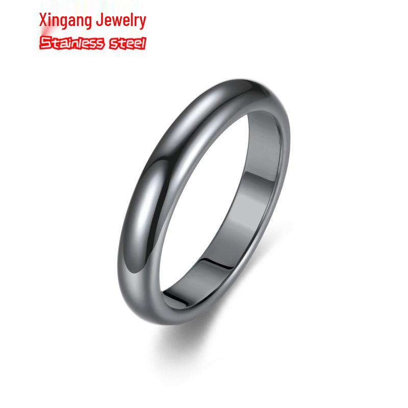 Unisex Black Hematite Magnetic Energy Rhombus Ring