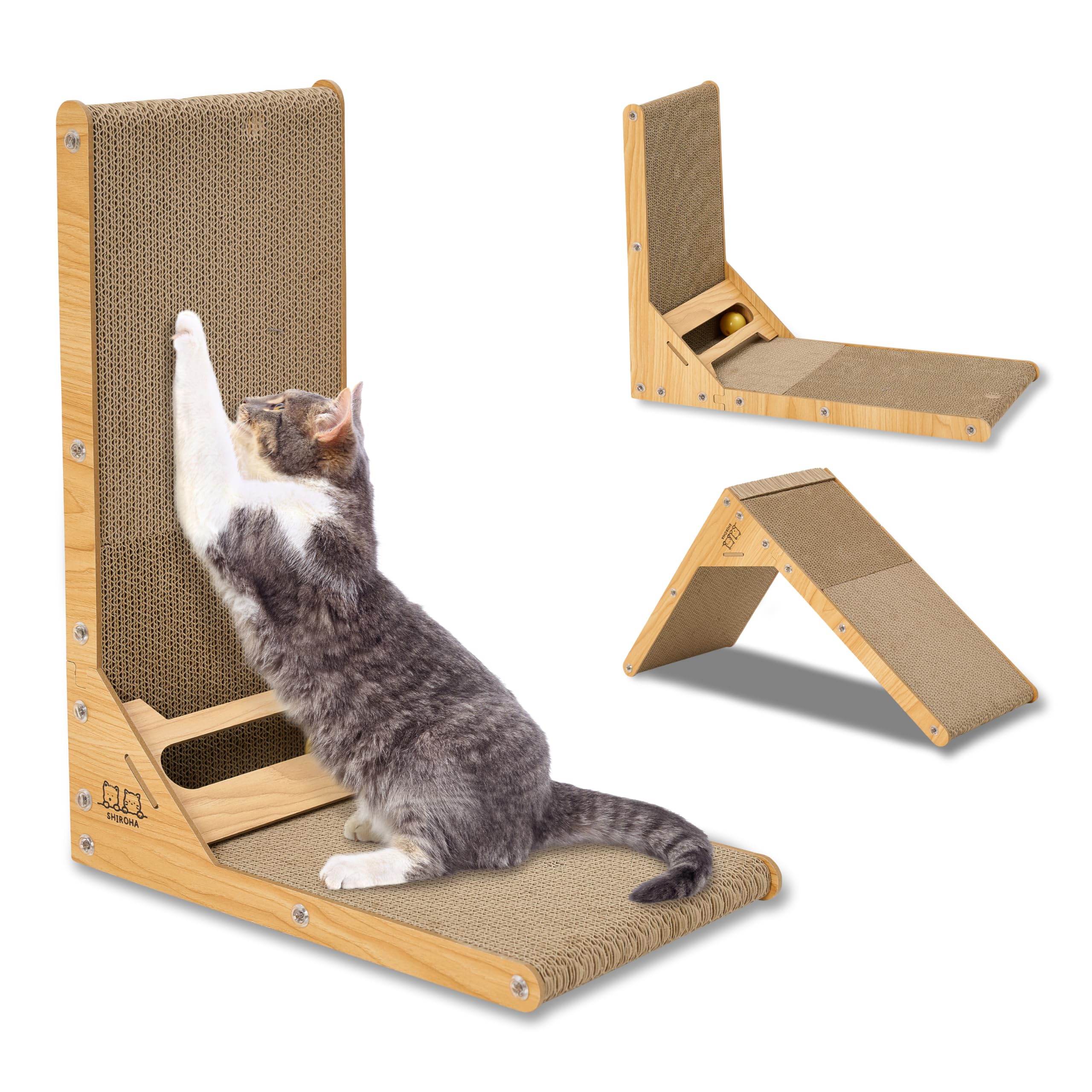 

SHIROHA Кошачья когтеточка из можно использовать для кошки с кошачьей мятой популярная деревянная кошачья когтеточка Точилка, L-образная, картонная, боковые стороны, кровать для царапания когтей,