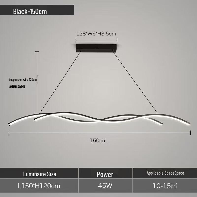 Modern Minimalist Long Strip Dining Chandelier
