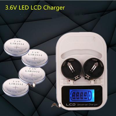 Intelligentes LCD-Ladegerät, 3,6 V, LCD-Knopfzellenladegerät mit EU-/US-Stecker für wiederaufladbares LIR2032 LIR2025 LIR2016 LED-Batterieladegerät