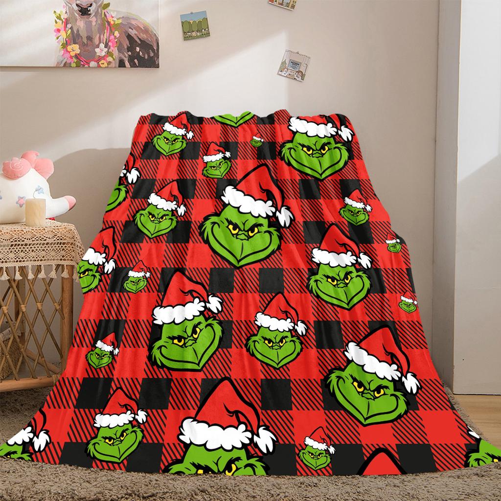 Christmas Gift Comedy Movie How the Grinch Stole Christmas blanket home warming, four season bed decoration sofa cover flannel throwing blanket K14