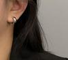 Elegant Zircon Earrings: High-End Mosquito Coil Ear Clips for Women, Versatile Autumn/Winter Accessory