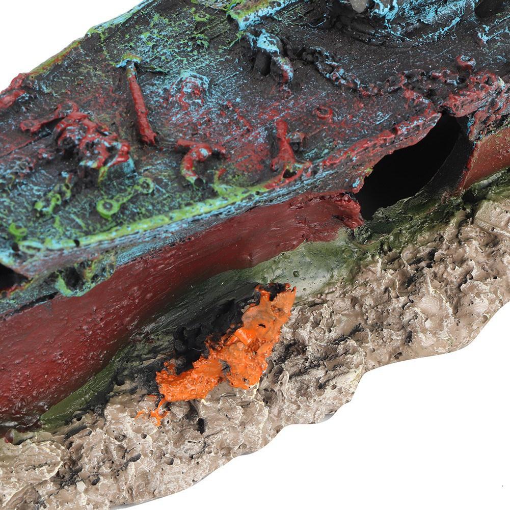 Resin Wreck Boat Sunk Battleship War Ship Fish Tank Aquarium Ornament Cave Decoration