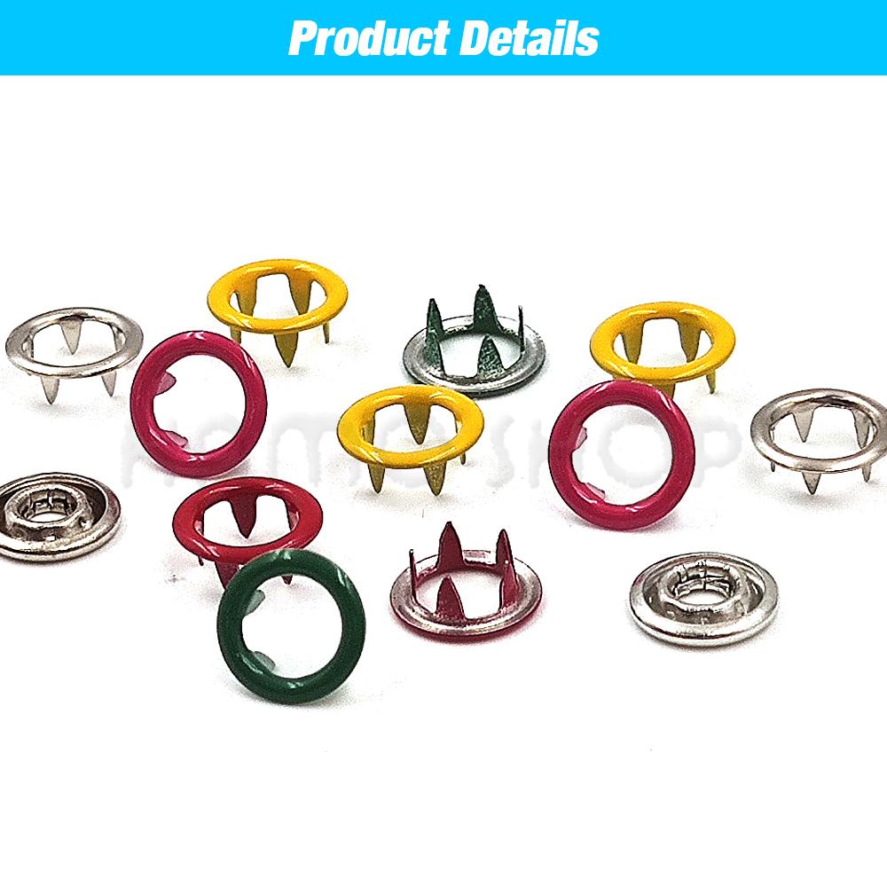 50-100Pcs Metal Prong Snap Button Hollow/Solid Press Prong Ring Button Studs Fasteners For Clothes Garment Sewing Bags Shoes