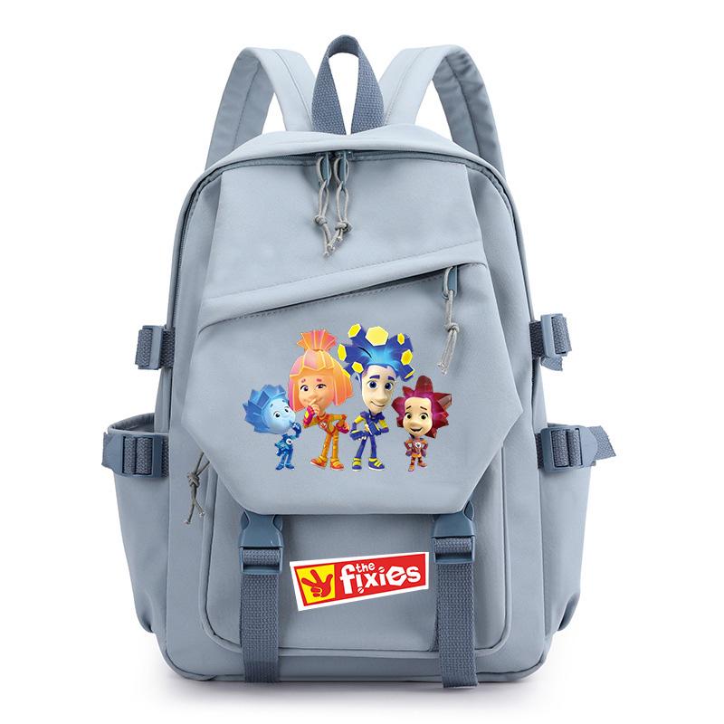 The Fixies Backpack Cartoon Printed Children Girl Boy Schoolbag Large Capacity Student School Bags Canvas Laptop Backpack Gift