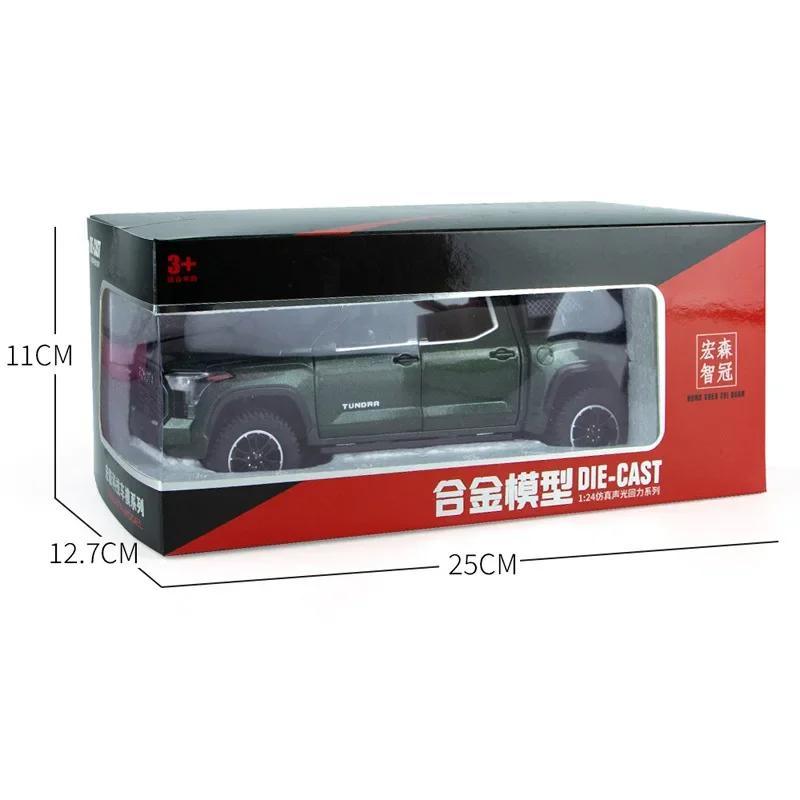 Zcawt5 Diecast 1:24 Scale ToYoTa Tundra Pickup Truck Simulation Alloy Die Cast Sound And Light Body Pull Back N Return Car Toy Gift