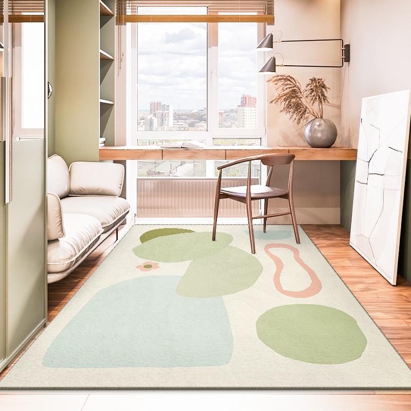 

Light Color Spring Light Luxury Living Room Carpet Floor Mat Small Fresh Flower Abstract Bedroom Carpet Splicing Bedside Blanket 80*120cm