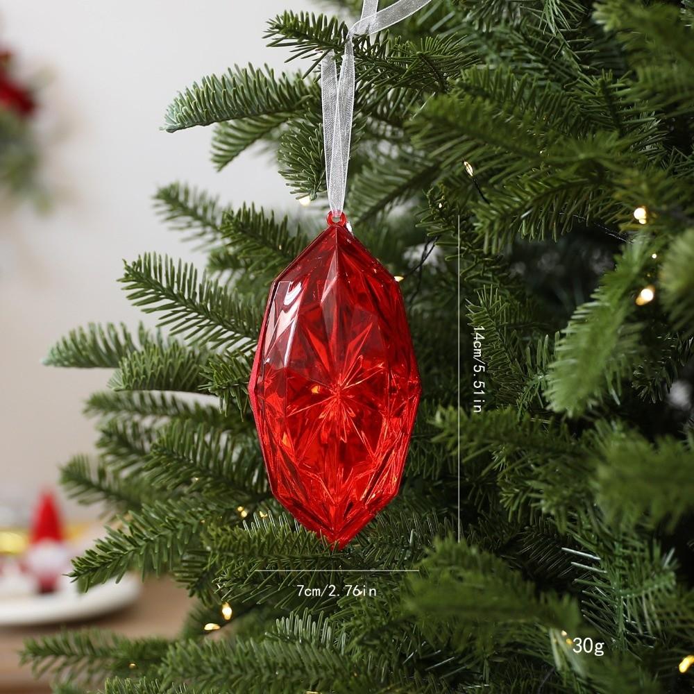 Transparent Gemstone Christmas Pendants Shining Christmas Tree Ornaments  Holiday Party Supplies