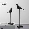 Modern Resin Bird Ornaments Black & White Figurine, Minimalist Art Sculpture for TV Cabinet Decorations Bookshelf Office Desk, Elegant Home
