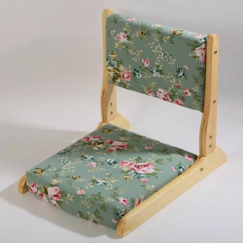 Fotel Leniwa Sofa Tatami Siedzenie Japońskie Krzesła Składane Skóra PU Z Drewnianym Salonem Fotel Do Sypialni Fotel Domowy Meble