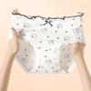 Fentenggan Xinjiang Cotton 10A Antibacterial 4-Pack 100% Cotton Crotch Cute Mid Waist Triangle Underwear for Women