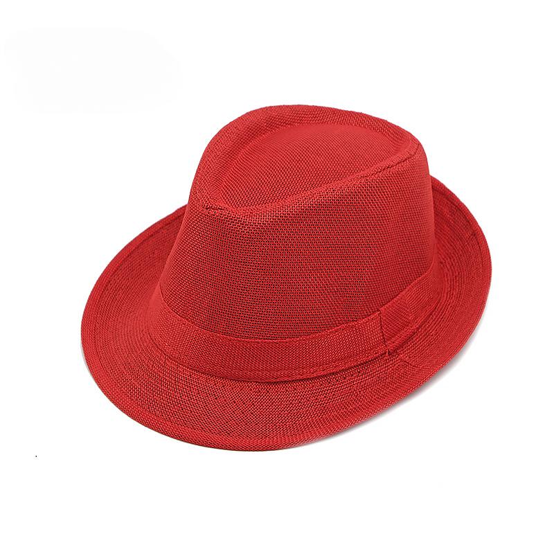 Middle-aged Spring and Summer Outdoor Sun Protection Hat Beach Top Hat Female Casual Retro Jazz Linen Hat  Fedoras for Man Party