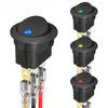 4PCS Round Rocker Switch 12V 20A Round Toggle Switch 12 Volt DC Lighted 3 Pin 2 Way SPST Switch for Automotive Car Boat