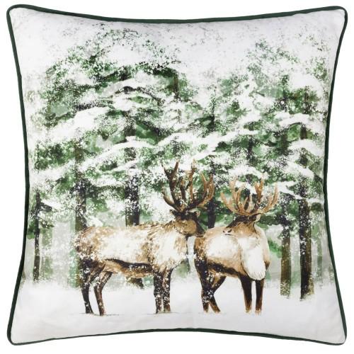 Furn Classic Piped Velvet Reindeer Cushion Cover