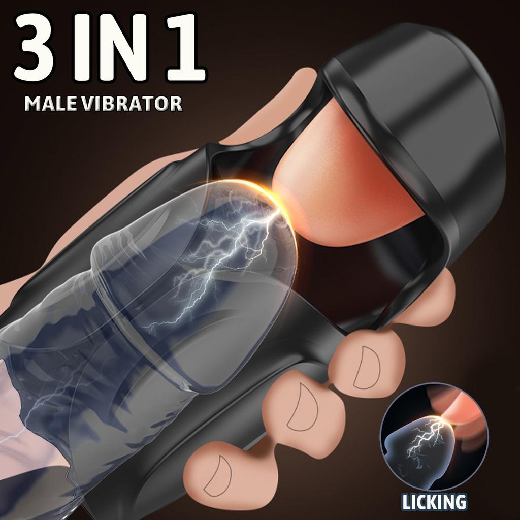 Tongue Licking Male Masturbator Penis Training Vibrator 10 Modes Mens Enlargement Extender Stroker Trainer Adult Sex Toys 18